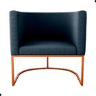 Poltrona Decorativa Para Sala Lyra Suede Azul