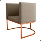 Poltrona Decorativa Para Sala Lyra Suede Cappuccino