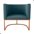 Poltrona Decorativa Para Sala Lyra Suede Marrom