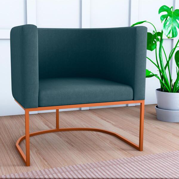 Poltrona Decorativa Para Sala Lyra Suede Marrom