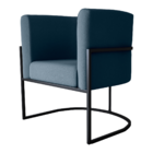 Poltrona Decorativa Para Sala Marvin Veludo Azul