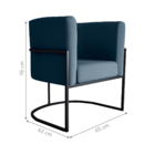 Poltrona Decorativa Para Sala Marvin Veludo Azul