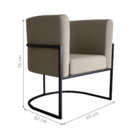 Poltrona Decorativa Para Sala Marvin Veludo Cappuccino