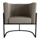 Poltrona Decorativa Para Sala Marvin Veludo Cappuccino