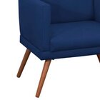 Poltrona Decorativa Para Sala New Nina Pés Palito  Suede Azul