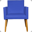 Poltrona Decorativa Para Sala Nina Corino Azul Royal Pé Casta