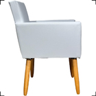 Poltrona Decorativa Para Sala Nina Corino Branco Pé Castanho