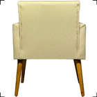 Poltrona Decorativa Para Sala Nina Corino Nude Pé Castanho -