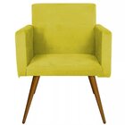 Poltrona Decorativa Para Sala Nina Pés Palito Suede Amarelo