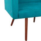 Poltrona Decorativa Para Sala Nina Pés Palito Suede Turquesa