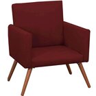 Poltrona Decorativa Para Sala Nina Pés Palito Suede Vinho