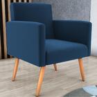 Poltrona Decorativa Para Sala Pará Suede Azul