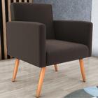 Poltrona Decorativa Para Sala Pará Suede Marrom