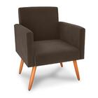 Poltrona Decorativa Para Sala Pará Veludo Marrom