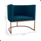 Poltrona Decorativa Para Sala Peru Veludo Maserati Azul