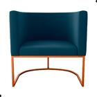 Poltrona Decorativa Para Sala Peru Veludo Maserati Azul