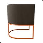 Poltrona Decorativa Para Sala Peru Veludo Maserati Marrom