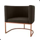 Poltrona Decorativa Para Sala Peru Veludo Maserati Marrom