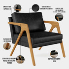 Poltrona Decorativa Para Sala Pietra Com Estrutura Madeira L0