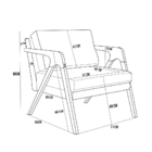 Poltrona Decorativa Para Sala Pietra Com Estrutura Madeira L0