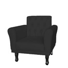 Poltrona Decorativa Para Sala Quarto Classic Suede Preto