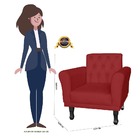 Poltrona Decorativa Para Sala Quarto Classic Suede Vermelho