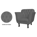 Poltrona Decorativa Para Sala Quarto Recepção Helena Cinza