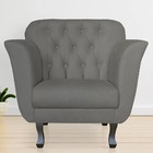 Poltrona Decorativa Para Sala Quarto Recepção Helena Cinza