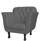 Poltrona Decorativa Para Sala Quarto Recepção Helena Cinza