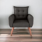 Poltrona Decorativa Para Sala Ravi Linho Chumbo