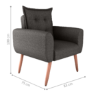 Poltrona Decorativa Para Sala Ravi Linho Chumbo