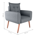 Poltrona Decorativa Para Sala Ravi Linho Cinza Saturno