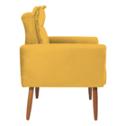 Poltrona Decorativa Para Sala Ravi Veludo Amarelo
