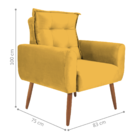 Poltrona Decorativa Para Sala Ravi Veludo Amarelo