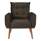 Poltrona Decorativa Para Sala Ravi Veludo Marrom