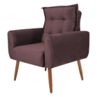 Poltrona Decorativa Para Sala Ravi Veludo Rosê