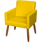 Poltrona Decorativa Para Sala Recepção Beatriz Suede Amarelo