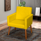 Poltrona Decorativa Para Sala Recepção Beatriz Suede Amarelo