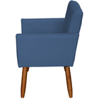 Poltrona Decorativa Para Sala Recepção Beatriz Suede Azul Mar
