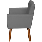 Poltrona Decorativa Para Sala Recepção Beatriz Suede Cinza Pé