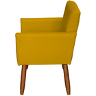 Poltrona Decorativa Para Sala Recepção Beatriz Suede Mostarda