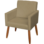 Poltrona Decorativa Para Sala Recepção Beatriz Suede Nude Pé