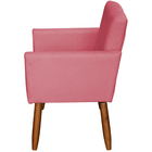 Poltrona Decorativa Para Sala Recepção Beatriz Suede Rose Pé