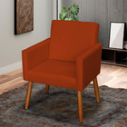 Poltrona Decorativa Para Sala Recepção Beatriz Suede Terracot