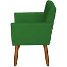 Poltrona Decorativa Para Sala Recepção Beatriz Suede Verde Pé