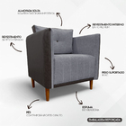 Poltrona Decorativa Para Sala Recepção Consultório Aviv Luxo