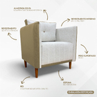 Poltrona Decorativa Para Sala Recepção Consultório Aviv Luxo