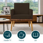 Poltrona Decorativa Para Sala Recepção Escritório Consultório