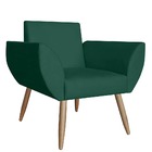 Poltrona Decorativa Para Sala Recepção Flora Suede Verde