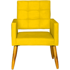 Poltrona Decorativa Para Sala Recepção Isa Suede Amarelo Pé P